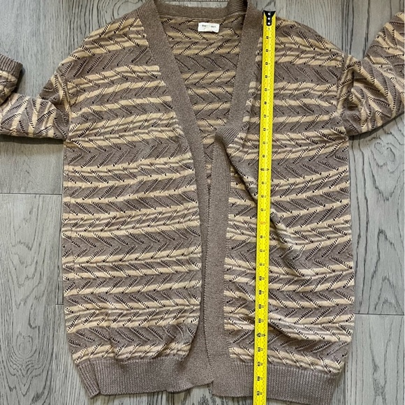 World Market Tan Cream Textured Cardigan Sweater - Picture 10 of 10